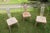 Set of 3 Tolix-style bistro or garden chairs dating from the early 20th century, full of character, beautifully patinated,...