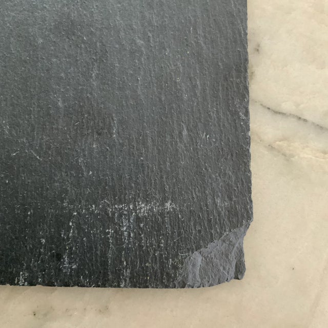 Stone Vintage Hand-Painted Slate Tile Featuring a County Manor House For Sale - Image 7 of 8