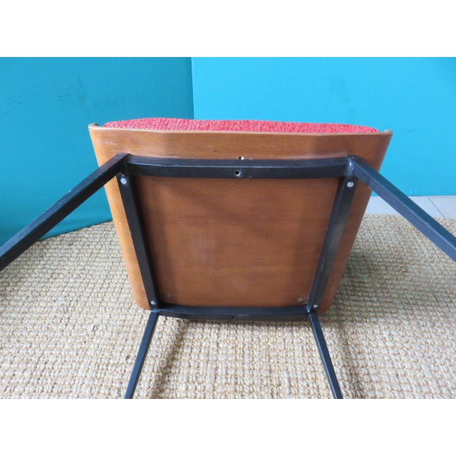 Red Dining Chairs by Alain Richard, 1960s, Set of 4 For Sale - Image 6 of 7