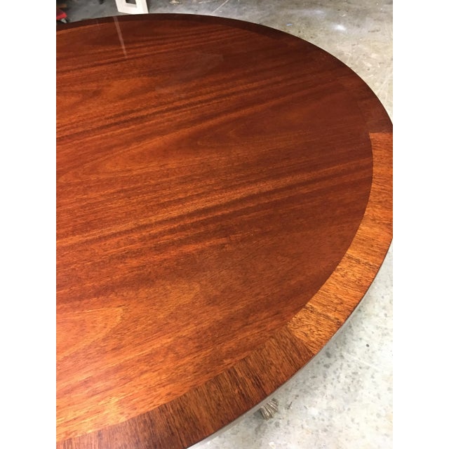 Brown 48” Round Mahogany Georgian Style Accent Foyer Table by Leighton Hall - Showroom Sample For Sale - Image 8 of 8