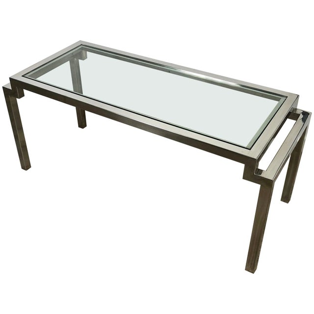 Modern Chrome & Glass Coffee Table, Italy, 1970s For Sale - Image 12 of 12