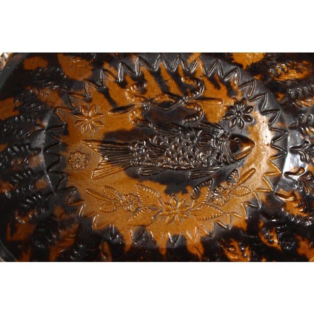 Circa 1900 Barrio De La Luz Puebla Pottery Dish Tortoiseshell Glaze Barro Vidriado For Sale In Houston - Image 6 of 18