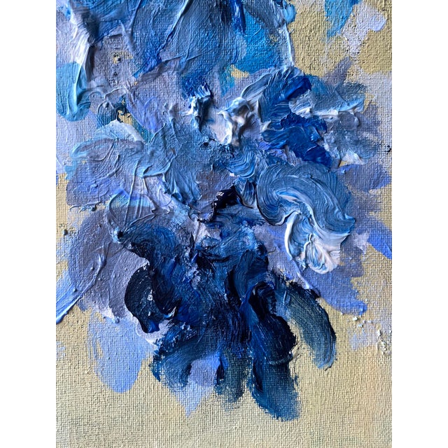 Blue Original-Jardin d'Hiver-Cloud Dahlias in Blue-Shizico Yi-British Awarded Artist-Impasto on Canvas For Sale - Image 8 of 17