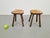 1950s Vintage Milk Stools with Cowhide Seats, 1950s, Set of 2 For Sale - Image 5 of 9