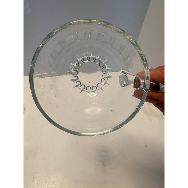 Mid-Century Pressed Glass Daisy Snack Set | Four Plates With 4 Cups Mid-Century Modern / Hollywood Regency For Sale - Image 9 of 9