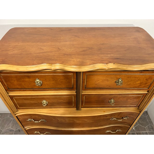 French Provincial 1960s Provincial Style Cherry Wood Dresser For Sale - Image 3 of 6