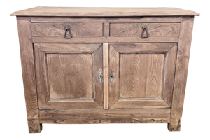 Antique French Rustic Wood Sideboard with Drawers