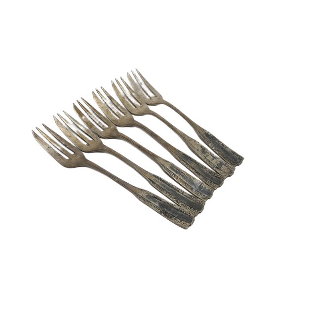Art Deco Brass Forks by HEFRA, 1960s, Set of 6 For Sale - Image 6 of 8