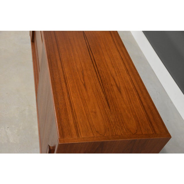 1950s Refinished 75” Swedish Modern Teak Sideboard Credenza Dresser by Nils Jonsson for Troeds For Sale - Image 9 of 10