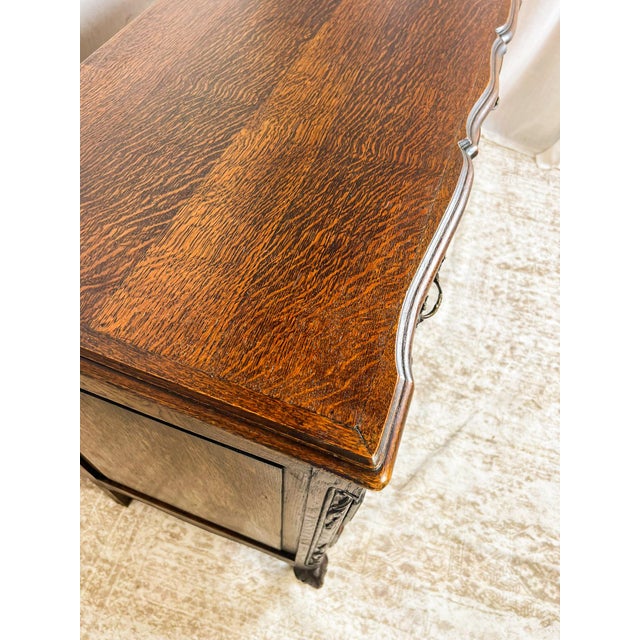 Vintage French Oak Chest of Drawers With Serpentine Drawer Fronts For Sale - Image 11 of 11