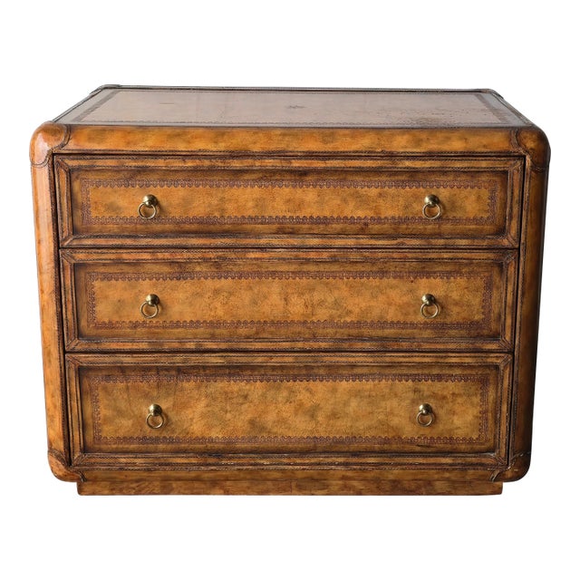 Leather Wrapped Dresser Chest by Maitland-Smith For Sale
