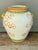 Yellow Large 21” Hand-Painted Majolica-Style Floor Urn With Lion Head Ring Handles For Sale - Image 8 of 14