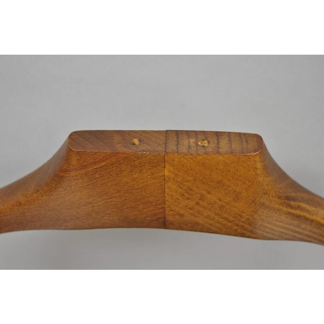 Brown Vintage Mid Century Italian Modern Beech Wood Clothing Valet Chair Seat (A) For Sale - Image 8 of 18