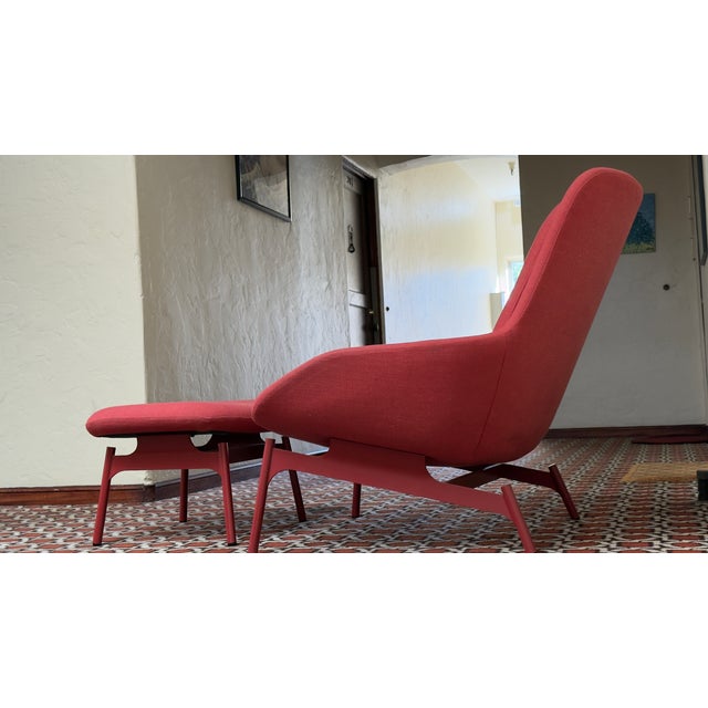 Blu Dot Field Lounge Chair with Ottoman Authentic Blu Dot Field lounge chair with matching ottoman, circa 2016. A...