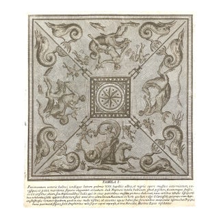 Antique Engraving of a Roman Floor Mosaic For Sale