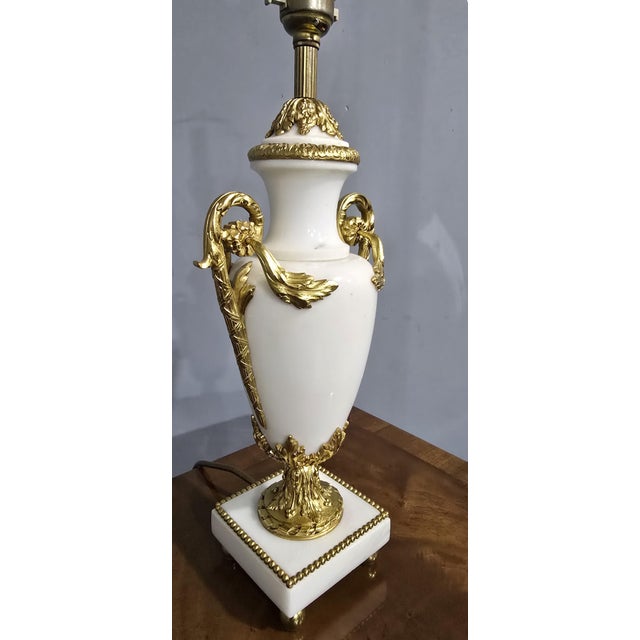 French Marble Table Lamps, 1910, Set of 2 For Sale - Image 6 of 7