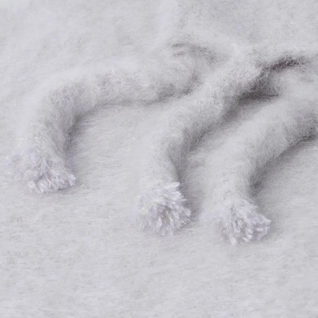 Schumacher Schumacher Rauma Mohair Throw in Silver For Sale - Image 4 of 5