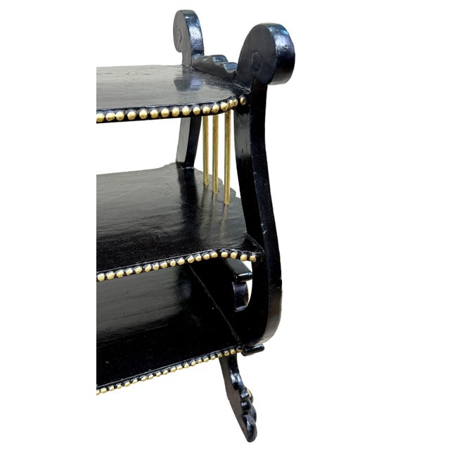 19th Century Ebonised and Parcel Gilded Étagère, 1880 For Sale - Image 4 of 13