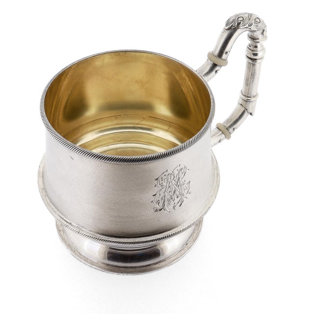 Metal Set of 4 Antique German Gilt 84 Zolotnik Silver Tea/Vodka Mugs by E. Goldschmidtr For Sale - Image 7 of 14