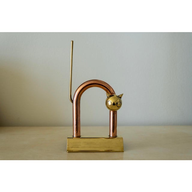 Walter Von Nessen Walter Von Nessen Copper and Brass Doorstop For Sale - Image 4 of 5