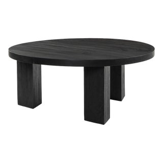 Four Hands Mesa Round Coffee Table - Ebony Parawood 38" For Sale