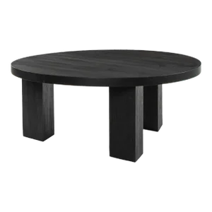 Four Hands Mesa Round Coffee Table - Ebony Parawood 38"