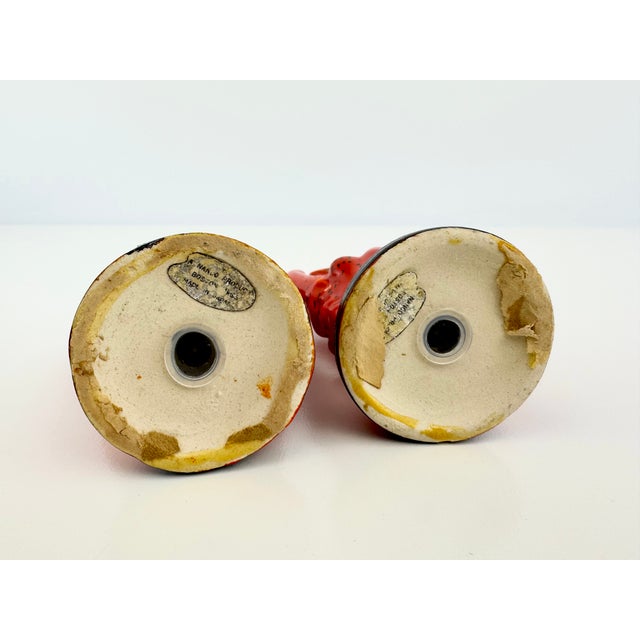 Vintage Coastal Red Ceramic Lobster Claw Salt and Pepper Shakers, a Pair For Sale - Image 9 of 11
