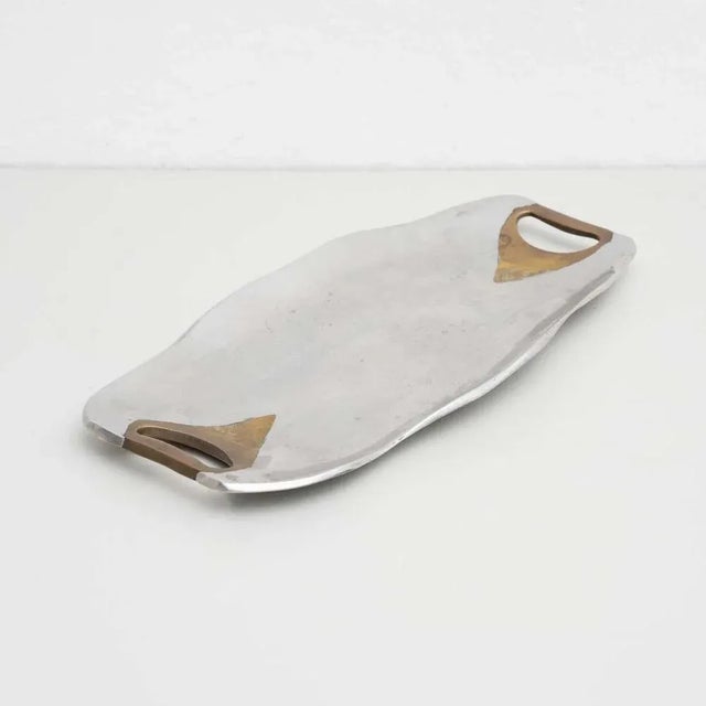 Mid-Century Modern Decorative Metal Tray, 1950s For Sale - Image 3 of 10