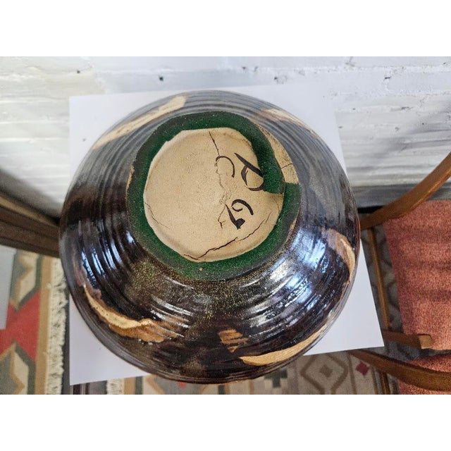 Mid-Century Modern Mid-Century Modern Studio Pottery Large Bowl – Abstract Stoneware For Sale - Image 3 of 6