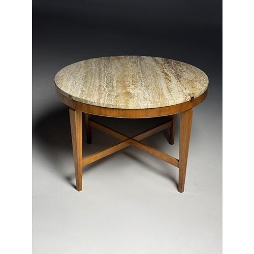Travertine Coffee Table with Marble Top For Sale - Image 16 of 16