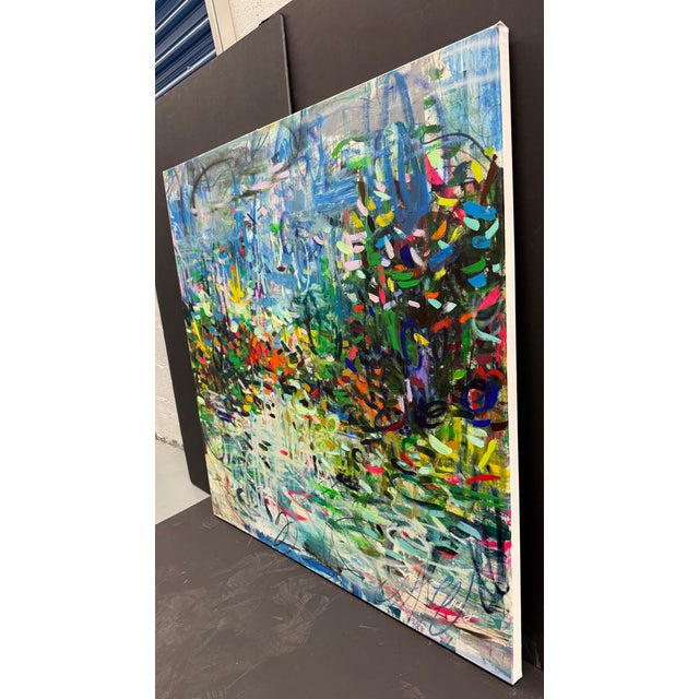 Abstract Oil Painting by Helen Zarin Titled "My Lovely Pond" For Sale In West Palm - Image 6 of 6