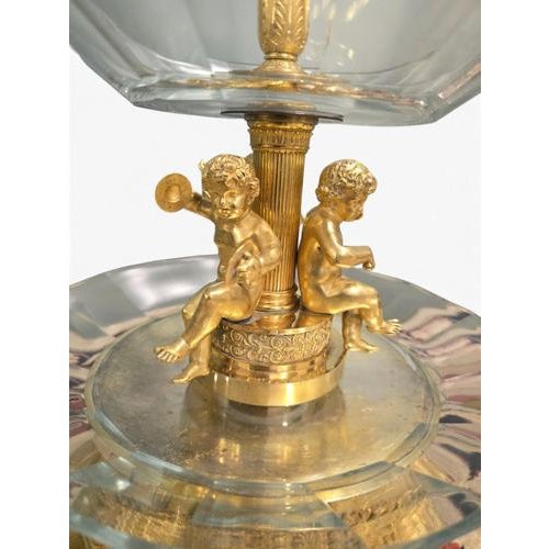 19th Century French Empire Gilt Bronze and Cut Glass Centrepiece Set, 1810, Set of 3 For Sale - Image 5 of 18