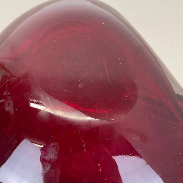 Red Murano Glass Shell Bowl with Gold Dust, Italy, 1970s For Sale - Image 17 of 18