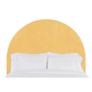 Poppy King Headboard, Mustard Linen For Sale