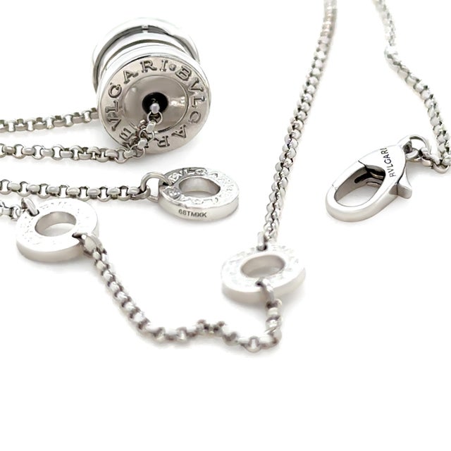 Contemporary Bvlgari B.zero1 18ct White Gold Mini Pendant Necklace 7.38g For Sale - Image 3 of 7