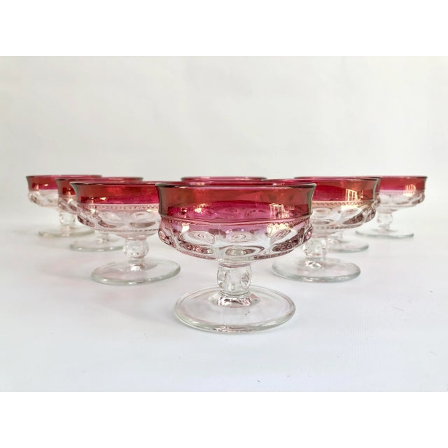 Vintage Pink Cranberry King's Crown Glassware Set - Set of 32 For Sale - Image 10 of 13
