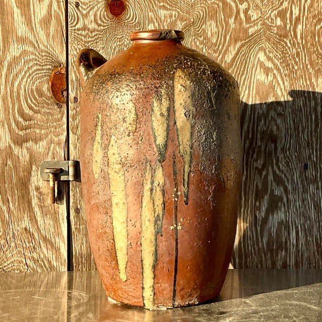 Vintage Asian Hand Painted Urn For Sale In West Palm - Image 6 of 6