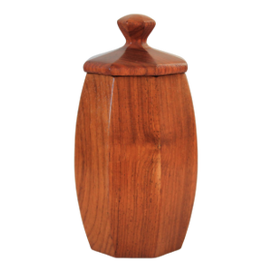 Mid-Century Modern Teak Wood Octagonal Lidded Container