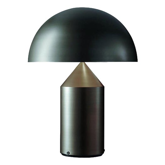 Atollo Metal Satin Bronze Table Lamp by Vico Magistretti for Oluce For Sale