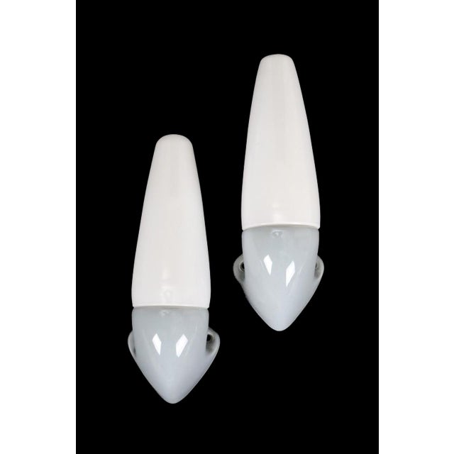 Set of two "6035" wall lamps by ifö, sweden. Color: gray-blue. Beautiful, authentic 1960s color. Made of ceramic/opal...