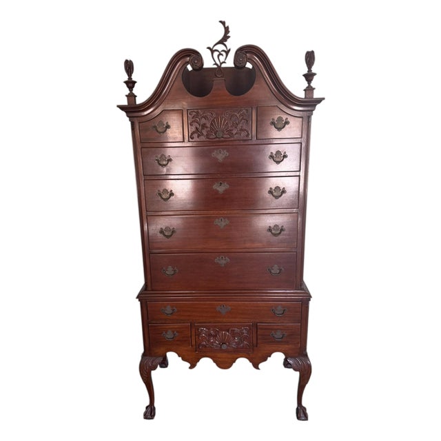 Antique Charack Furniture Co American Chippendale Mahogany Highboy - Boston For Sale