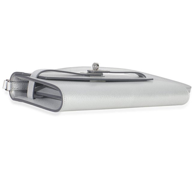 Argent Metallic Chevre Chamkilight Kelly Wallet To Go PHW For Sale In New York - Image 6 of 9