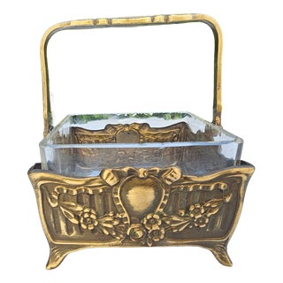 Art Nouveau Brass Bowl by U. Ehrig, 1890s For Sale