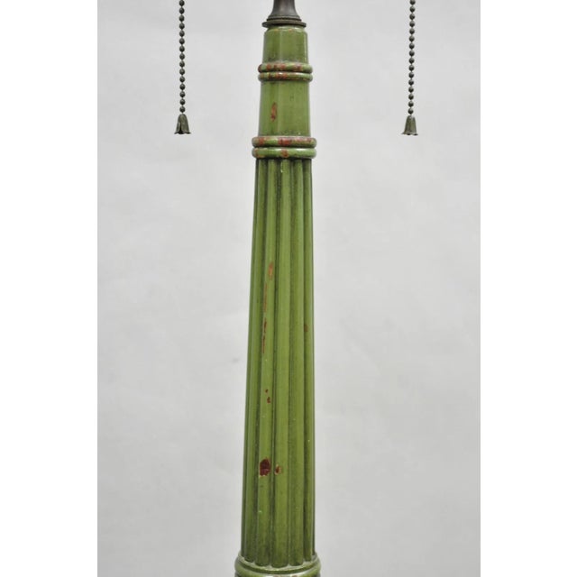Mid 20th Century Hollywood Regency Tommi Parzinger Style Green Marble End Table Floor Lamp - Pair For Sale - Image 12 of 18