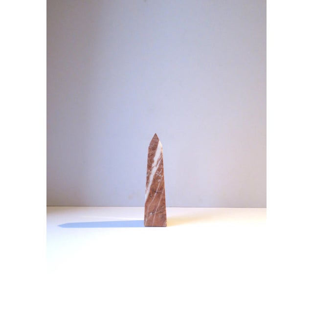 Italian Pink and White Marble Obelisk For Sale - Image 11 of 13