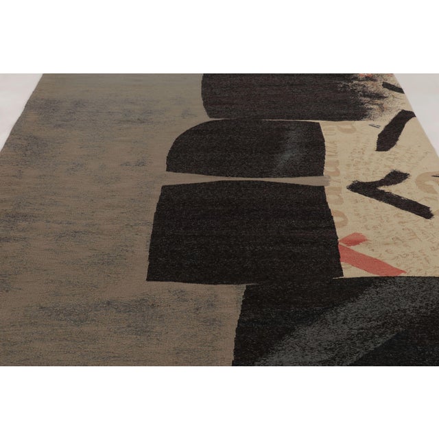 Handwoven in wool, this 7x10 vintage Slovenian tapestry from circa 1967 is a striking example of mid-century European...