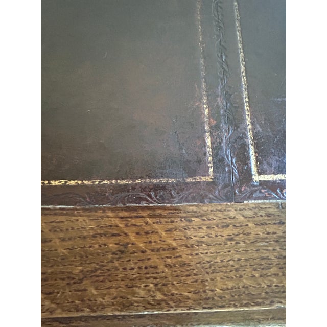 Antique English Library Desk With Leather Top For Sale In New York - Image 6 of 16