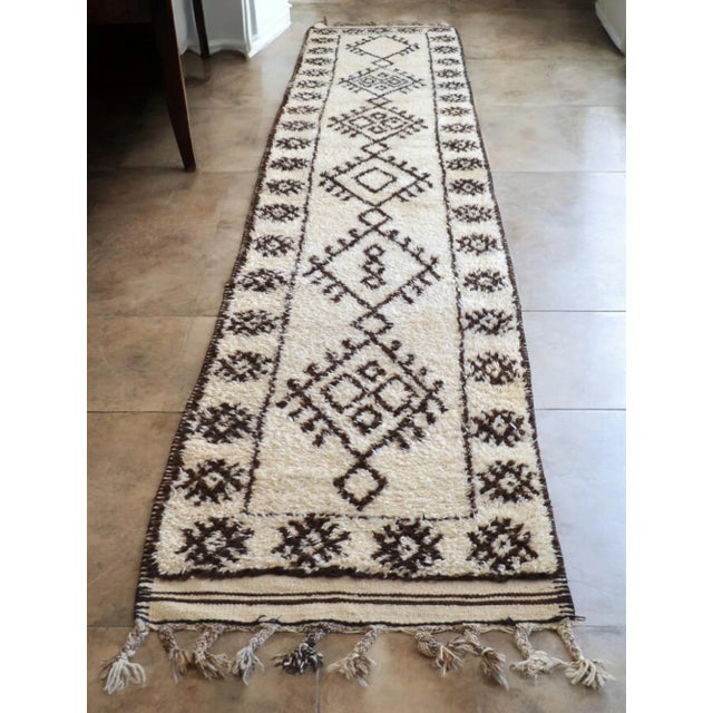 Hand-Knotted Turkish Runner Rug . Tribal Extra Long Runner Rug - No Dyes - 2′11″ × 14′12″ For Sale - Image 6 of 13