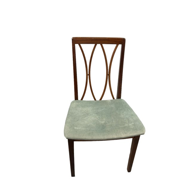 1970s Vintage G-Plan Dining Chairs British Fresco Danish Mid Century Modern Teak Wood Upholstered - Set of 4 For Sale - Image 9 of 12