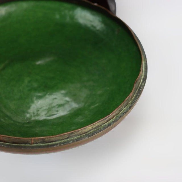 Antique Chinese Cloisonne Enameled Dresser Box With Wooded Stand C1890 For Sale - Image 4 of 6